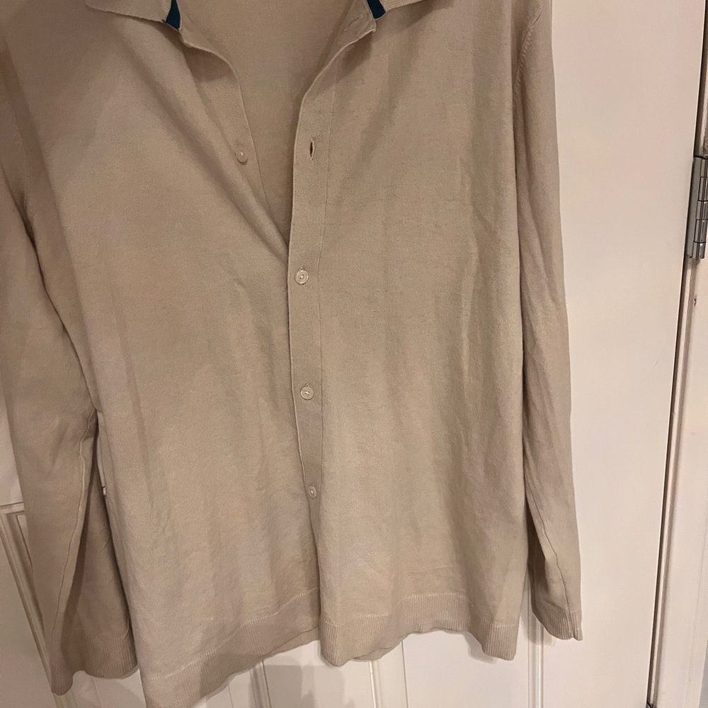 Alfani Men's Beige Button Down Shirt